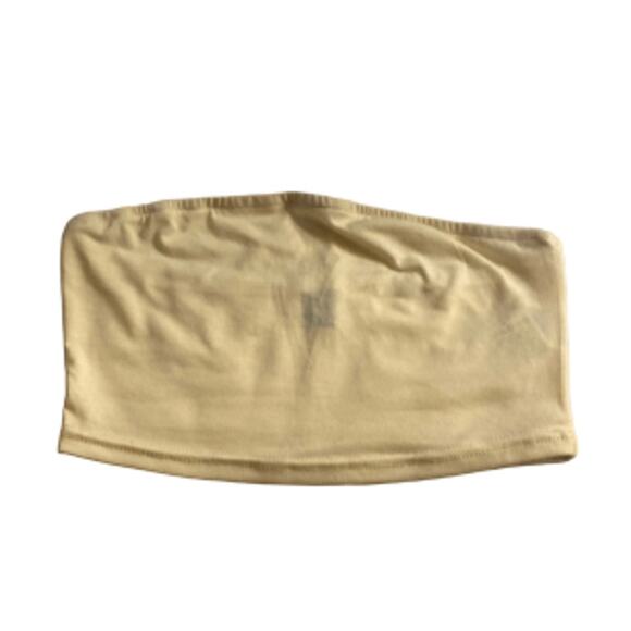 SHEIN Cream Strapless Bandeau Tube Top Minimalist XS - Picture 4 of 7